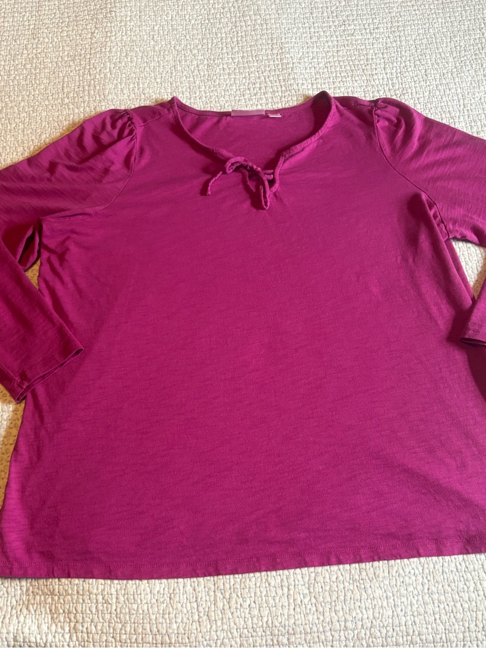Belle by Kim Gravel Slub Knit Long Sleeve Blouse